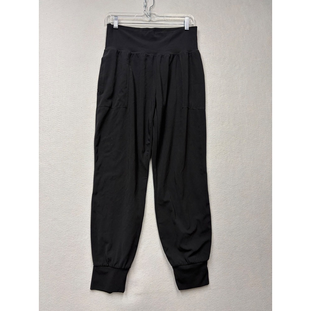 Athleta Salutation Jogger Women M Black Powervita High Rise Activewear Pockets